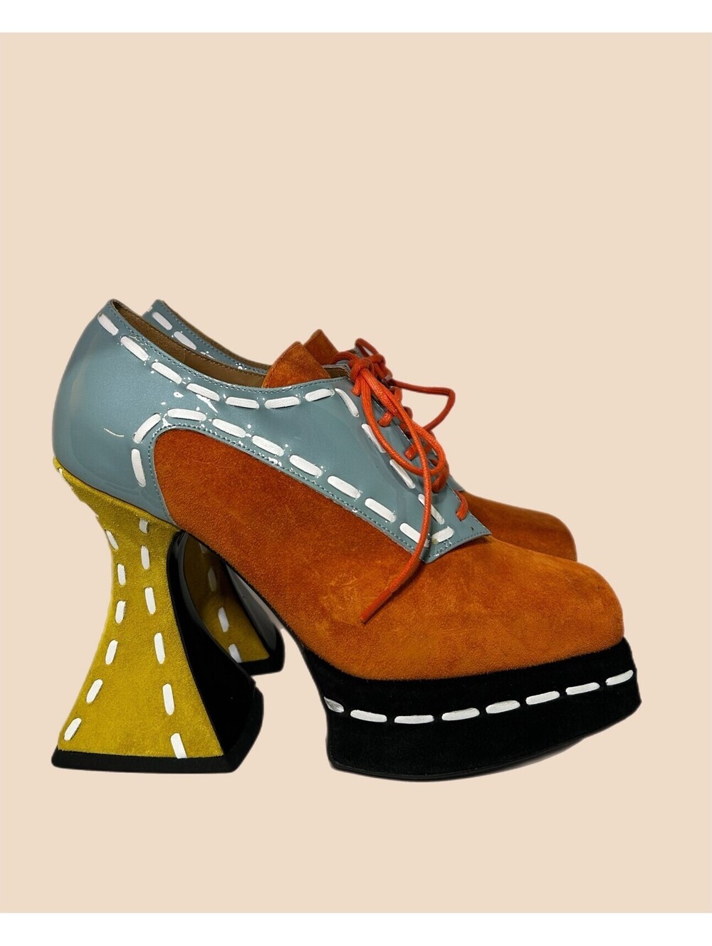 John Fluevog RARE Iconic Original Munster Contrast Stitching Size 7
